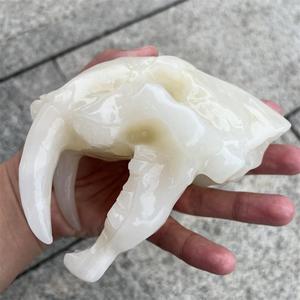 Venta al por mayor de animales de cristal curativos, cráneos de cabeza de tigre dientes de sable tallados para la decoración del hogar - Product Image 2
