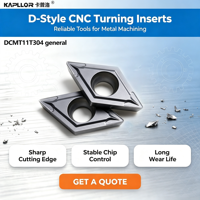 DCMT11T304 KAPLLOR OEM Plaquette de coupe CNC rhombique en acier inoxydable à 55 degrés pour tournage interne sur tour CNC