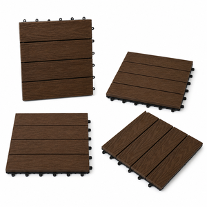 Baldosas <span class=keywords><strong>de</strong></span> <span class=keywords><strong>Madera</strong></span> Plástica WPC <span class=keywords><strong>para</strong></span> Exteriores, Interconectables, Impermeables, Antideslizantes, Coextruidas - Product Image 1