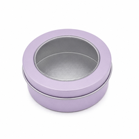 Boîte à biscuits ronde personnalisée de qualité alimentaire avec fenêtre transparente, emballage en métal pour bonbons, vente en gros, pour articles cadeaux de confiserie