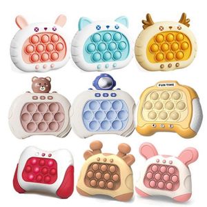 Quick Push Handheld <b>Electronic</b> <b>Game</b> Console Fast Light-Up Puzzle Novelty Popit Toy Spanish Fidget Squeeze Toy Silicone PU Stress - Product Image 1