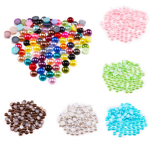 Perles imitation perle à fond plat, 10000/paquet, en résine plastique, forme pièce de monnaie, pour décoration d'ongles, accessoires de bijoux DIY - Product Image 1