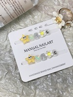 Uñas Postizas para Niñas, Diseño de Dibujos Animados, Mezcla Aleatoria de Diseños para Edades de 3 a 12 Años, Hechas a Mano, Puntas de Uñas Seguras