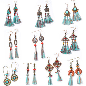 Bohemian Tassel <b>Drop</b> Earrings Alloy Antique <b>Bronze</b> Plated Women's Party Jewelry 2025 - Product Image 5