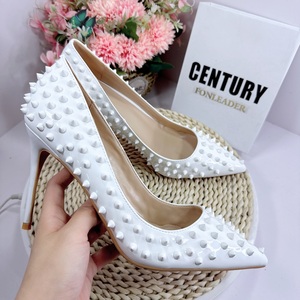 Hot 12cm Rivets White Fashion <b>Pointed</b> <b>Toe</b> Party Pumps Stilettos Shoes Women Sexy High Heels - Product Image 5