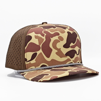 Casquette Trucker Personnalisée 5 Panneaux pour Homme, Camouflage Canard, Imperméable, avec Cordon, pour Pêche et Chasse