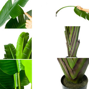 Plantas artificiales en maceta para interior, árbol decorativo de plátano - Product Image 3