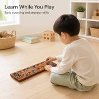 Jeu de société Mancala en bois pliable avec pierres en verre colorées, jeu de stratégie pour deux joueurs, jeu familial pour enfants et adultes, idéal pour les voyages