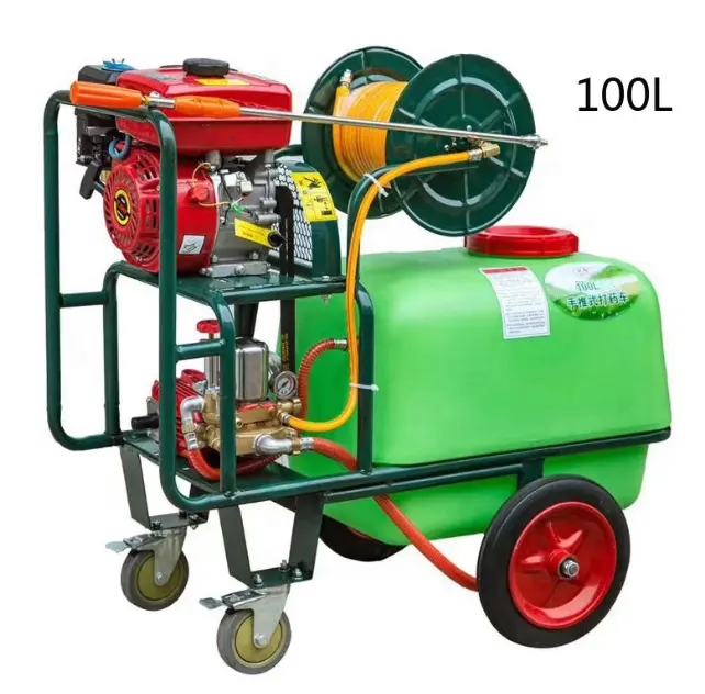 100L農業機械噴霧器タンクガソリン式農地農薬噴霧装置ポンプエンジンモーター