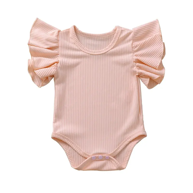 INS New Born Flower Sleeve Kids Jumpsuit Clothes Infant Costume Casual Quantity Cotton Triangle Baby Romper for Baby Girl