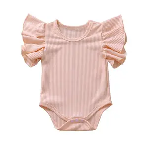 INS yeni doğan çiçek kollu çocuk tulum giysileri bebek kostüm gündelik miktar pamuk üçgen bebek Romper için bebek kız