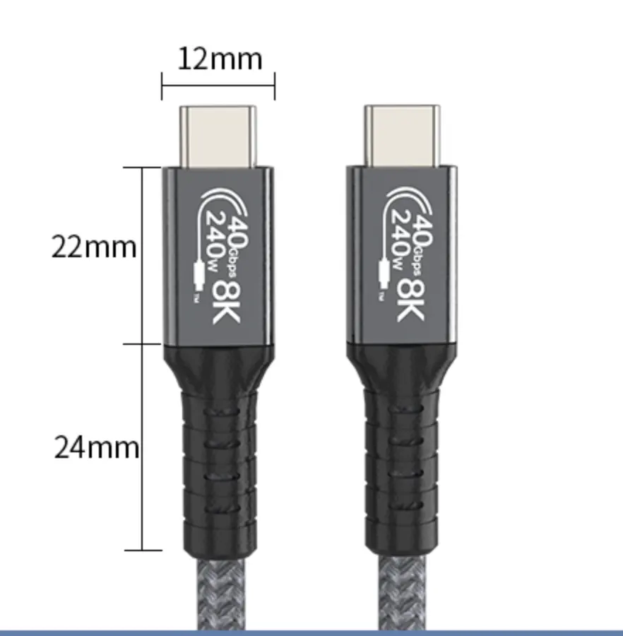 SY STPCT40B USBC to USBC Cable 48 Strand Braided Type C to Type C [240W 5A] Fast Charging Cable 1.5M