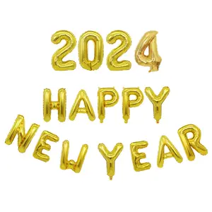 Набор воздушных шаров в канун Нового года, привет, 2024, новогодние украшения для вечеринки, набор воздушных шаров в наличии