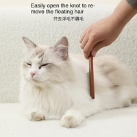 Brosse lissante en bois écologique de style simple, personnalisable en gros, outil de toilettage de haute qualité pour chats et chiens de petite taille