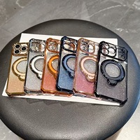 Coque Brillante pour iPhone 18 17 16 15 14 13 12 11 Pro Max Plus avec Béquille Mignonne, Plaqué Paillettes, Étui Magnétique de Protection Luxe Scintillant
