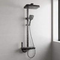 Système de douche minimaliste intégré avec pommeau de pluie et douchette à main pour une baignade de luxe