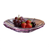 Luxe K9 Kristallen Glazen Fruitplateau, Prachtig Gefacet, Handgemaakt, Gepolijst, High-End, voor de Woonkamer, Koffietafel, Snacks, Snoep, Thee