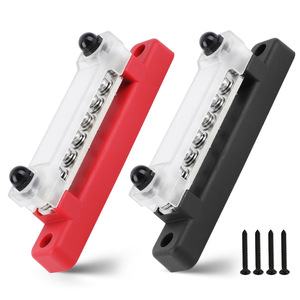 บล็อกขั้วต่อสกรู 6 ทาง 5 ทาง 150A บัสบาร์ทองแดงพร้อมฝาครอบสำหรับสายไฟ RV - Product Image 5