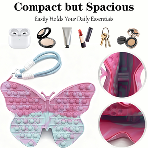In Stock Fast Shipping Butterfly Silicone Wrist Purse Soft Durable <b>Bag</b> Custom Logo Free Strap Gift for FBA Online Store Sale - Product Image 2