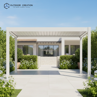 Pergola à lames orientables en aluminium, étanche, avec éclairage RGB dimmable, écologique, pour jardin, terrasse, patio, balcon