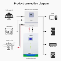 Système de batterie de stockage d'énergie solaire au lithium 48V LiFePO4 5-15kWh 100-300Ah à cycle profond, avec communication CAN, montage mural, certifié CE