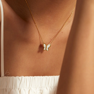 Inspire เครื่องประดับสแตนเลส<span class=keywords><strong>สี</strong></span>ขาวมุก Fritillary SHELL <span class=keywords><strong>ผีเสื้อ</strong></span>แม่จี้สร้อยคอทันสมัย - Product Image 5