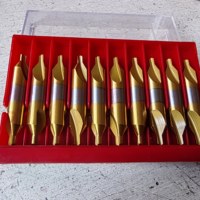 Foret de centrage double embout en carbure de tungstène revêtu AlTiN 60 degrés pour alliage d'aluminium, cuivre, acier inoxydable, acier de moulage