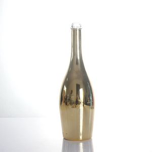 Botella de cristal de champán con etiqueta de estaño de metal, 750ml, oro pulido, galvanoplastia, <span class=keywords><strong>vodka</strong></span> gin - Product Image 6