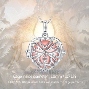 <span class=keywords><strong>Ciondolo</strong></span> a gabbia per Bola dell'armonia a forma di farfalla, in argento, con suono, per donna, gioiello da collo alla moda per la maternità - Product Image 5