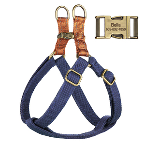 Pettorina per Cani Stile Vintage Senza Strappi, Colore Personalizzabile, Nylon Simil-Cotone, Fibbia in Lega Incisa, Regolabile per Cani Piccoli e Medi - Product Image 5