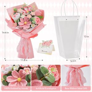 <span class=keywords><strong>Ramo</strong></span> de Flores de Girasol y Rosa Tejidas a Mano, Creativas y Elegantes, para el Día de San Valentín, Artículos Promocionales para Fiestas - Product Image 6