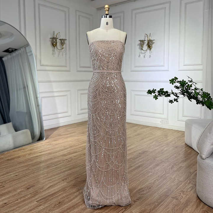 White Mermaid Long Cape Dubai Arabia Beading Luxury Evening Dresses Gowns For Formal Occasion 2025 LA72870