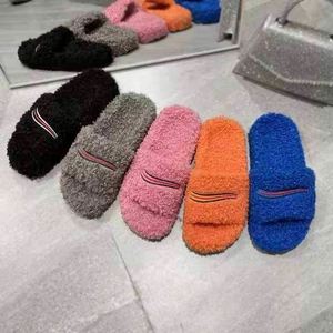 2026 New Designer Brand Fashion Men's and Women's Fur Thick-Soled Slippers with Embroidery, Warm Slippers - Product Image 1