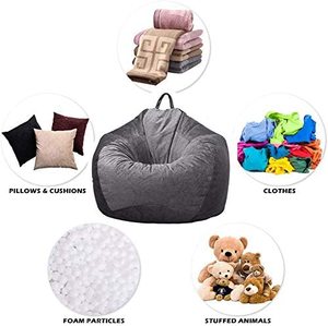 Peluche Microsuede Sedia del Sacchetto di Fagiolo Della Copertura Della Peluche di Stoccaggio o di Gomma Piuma di Memoria Beanbag Della Copertura di Ricambio per Adulti - Product Image 5