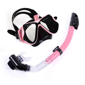 Masque de plongée pour adultes, ensemble de plongée complet avec tuba sec, verre trempé, équipement de plongée en silicone, sports nautiques - Product Image 3