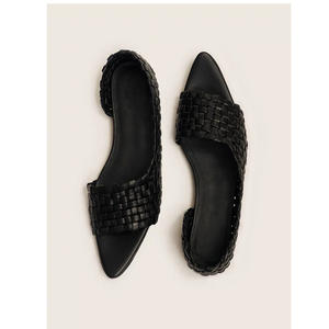 Sandali da Donna in Vera Pelle di Pecora Intrecciata Leggera e Traspirante Stile <span class=keywords><strong>Antica</strong></span> Grecia con Punta Aperta e Slip-On - Product Image 4