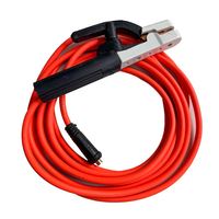 Pince de terre robuste pour soudage avec câble de soudage en cuivre orange de 3 m, pince de terre, prise DINSE, porte-électrode, mâchoire en cuivre