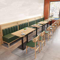 Ensemble de sièges de restaurant commercial, table et chaises de style nordique, banquette murale pour café, hôtel, restaurant