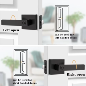 Wholesale Matte Black <b>Square</b> Lever Door Lock Heavy Duty Tubular Privacy Latch for Bedroom Bathroom Reversible Handle - Product Image 4