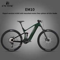 Vélo de montagne électrique Bafang M560 à moteur central, batterie lithium 48V 15Ah, roues tout-terrain grandes de 27,5/29 pouces, cadre en fibre de carbone