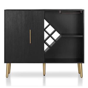 Sunrise Gabinete de barra de 47,25 ''con puertas de gabinete plegables, gabinete de barra de café con estante de vino central en forma de diamante, gabinete de aparador - Product Image 4