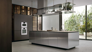 Meuble de cuisine moderne Song Design avec porte en verre, panneau MDF, finition brillante, garantie 5 ans, taille/couleur personnalisables pour hôtel - Product Image 6