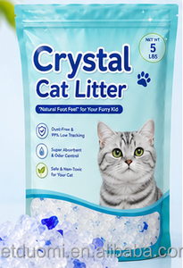 Litière pour chat en gel de silice cristallin bleu, fabrication OEM, haute absorption, contrôle des odeurs, vente en gros - Product Image 1