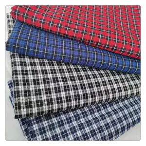 Yarn Dyed polyester Cotton Flannel Brushed Twill Check Plaid Fabric for Indonesia