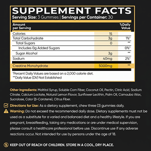 OEM Wholesale Sugar Free Creatine Gummies 5g 5000mg Non GMO Natural Lemon Flavor 90 Vegan Gummies for Men <strong>Women</strong> <strong>Pre</strong> Post <strong>Workout</strong> - Product Image 6