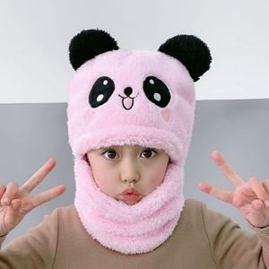 Bébé garçon drôle hiver ours enfants fourrure garçon fille masque Ski chaud oreillette épaissir peluche polaire cagoule capuche chapeau et écharpe ensemble - Product Image 4