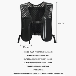 Bolsa de Peito Antiderrapante para Celular, Cinto de Hidratação para Corrida, Colete Ajustável para Corrida com Compartimento para Água - Product Image 2
