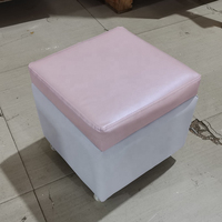 Base en bois banc de pédicure en cuir rose station de pédicure moderne massage spa des pieds