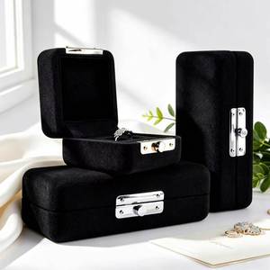 Jewelry Gift Packaging Box Velvet Lined with Snap Closure & Custom Logo for Necklaces <b>Rings</b> Pendants - Product Image 4