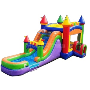 <span class=keywords><strong>Castillo</strong></span> Inflable Colorido para Niños con Tobogán de Agua para el Verano, Parque Inflable, Casa de Brinco Inflable - Product Image 4